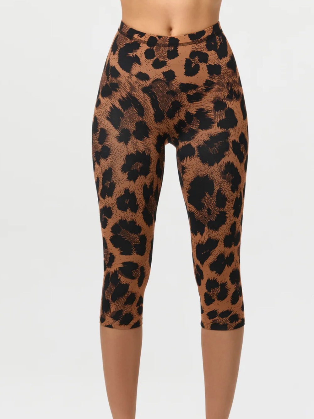 naked wardrobe Brown and Black Leopard Capri Leggings